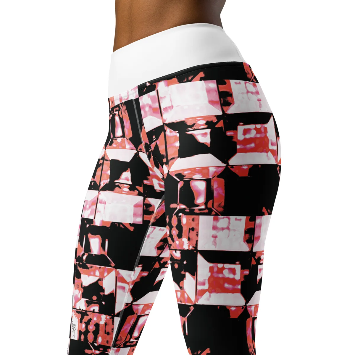 Rose Grid Yoga Leggings